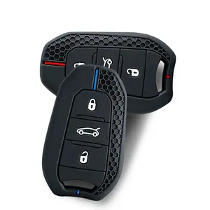 Housse de clé en silicone, porte-clés pour voiture, compatible avec Peugeot 3008 307 308 207 208 407 508 <span class=keywords><strong>206</strong></span> 2008 301 5008, compatible avec Citroën C2 C3 C4 C5 - Product Image 5