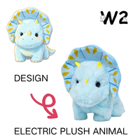 W2TOY Mainan Boneka Anak-Anak Keluarga Dinosaurus Klasik Teman Hewan Peliharaan Kartun Elektrik Berjalan Maju Mundur Mendukung Kustomisasi 3+