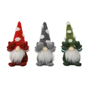 Adornos navideños de terciopelo de lujo, muñecos enanos de peluche, elfo, para decoración de fiesta de Navidad, novedad de 2022