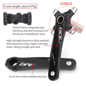 Juego de Bielas para Bicicleta de Montaña IXF 32-38T, 104BCD, 170 mm, Aleación de Aluminio, Hueco, Integrado, con Eje de Pedalier y Plato - Product Image 3