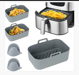 Al por mayor: Revestimiento de silicona rectangular reutilizable apto para alimentos para freidora de aire, cesta y bandeja de horno, para modelos Dual - Product Image 6