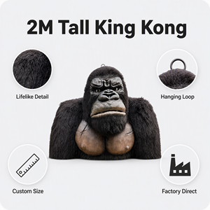 Statue réaliste de gorille <span class=keywords><strong>King</strong></span> Kong de 2 m pour la décoration intérieure de parcs à thème d'Halloween, taille personnalisée - Product Image 1
