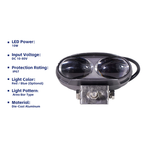 ไฟเตือน <span class=keywords><strong>LED</strong></span> สองสี แดง-น้ำเงิน แบบเสริม 10W สำหรับรถยก ไฟส่องเส้นสำหรับเตือนภัยรอบด้าน - Product Image 4