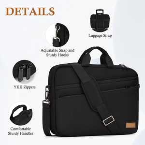 Sac d'affaires classique BSCI pour hommes, grande capacité, résistant à l'eau, extensible, sac à main pour ordinateur portable, sac à bandoulière, sac de voyage en toile - Product Image 3