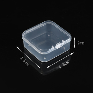 Clear Plastic Storage Box 4X4X1.8Cm Flip <b>Top</b> Lid For Jewelry Rings <b>Earrings</b> Necklaces Organizers PP Material - Product Image 3