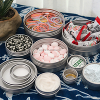 Vente en gros vente directe de stock pot de bougie rond stockage boîte de conserve savon baume à lèvres boîte bouchon à vis pot en aluminium boîtes d'emballage cosmétique