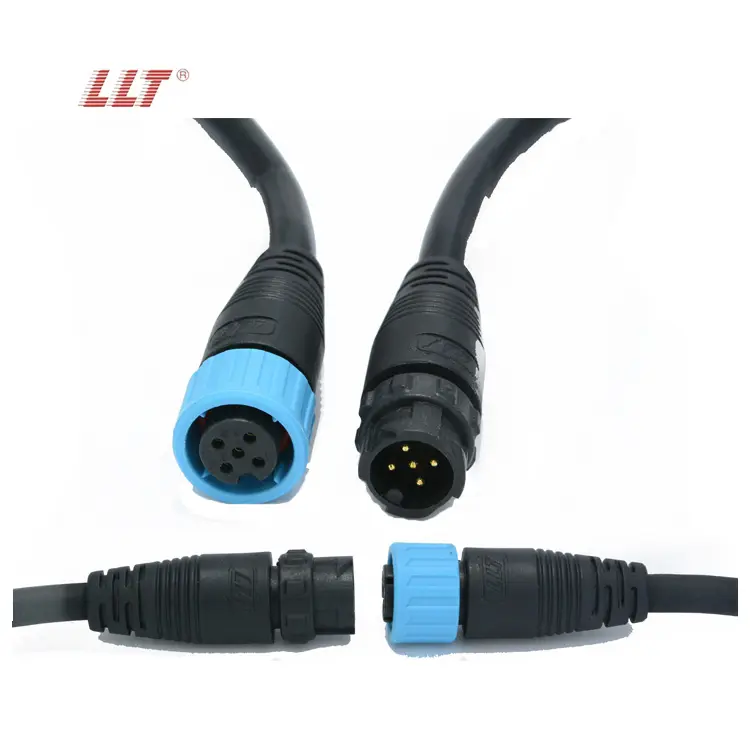 LLT M16 5 Pin Waterproof Male And Female Cable Wire Connectors For Led Strip