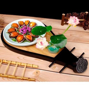 Bandeja de Servir de Madera con Forma de Pipa, Estilo Retro Chino, 42x21.5x2.5cm, de Bambú, para Uso en Restaurantes, Plato de Exhibición de Platos de Estilo Étnico - Product Image 3