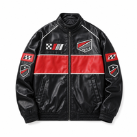 Blouson Bomber Long et Fin pour Homme, Style Vintage Moto, en Nylon Ripstop, Décontracté Hiver, Rétro Color Block, avec Patchs Motocyclistes