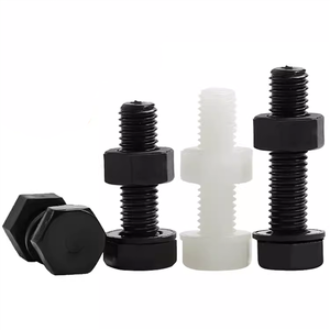 Pernos Y Tuercas Hexagonal Negro Nylon Plástico Pernos hexagonales Tuercas Espaciadores Arandela Rosca completa Tornillos de cabeza hexagonal M6 <span class=keywords><strong>M8</strong></span> M10 X 45mm M12 - Product Image 6