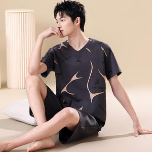 <span class=keywords><strong>Pigiama</strong></span> Estivo da <span class=keywords><strong>Uomo</strong></span> 2026 a Maniche Corte, Tinta Unita, 2 Pezzi, Vestibilità Ampia, Casual, <span class=keywords><strong>Taglie</strong></span> <span class=keywords><strong>Forti</strong></span> - Product Image 2