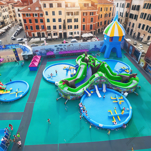 Trượt nước Inflatable phim hoạt hình bạch tuộc hồ bơi đôi trượt ngoài trời trượt bơm hơi với hồ bơi lớn - Product Image 2