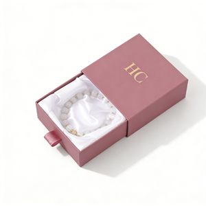 Boîte à bijoux de luxe pour collectionneur, boîte cadeau personnalisée, boîte à tiroir rigide, plateau en satin, laminage doux au toucher, logo personnalisé, vente en gros - Product Image 3