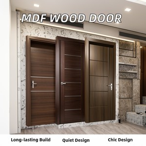 Porte en bois MDF moderne sur mesure, design composite de haute qualité pour la maison, pour chambre et villa, porte intérieure en bois et polymère - Product Image 3