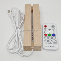 Veilleuse LED en gros avec support en bois et acrylique, rechargeable par USB, intensité réglable, certifiée CE, design minimaliste, lumière douce 2700K pour salon