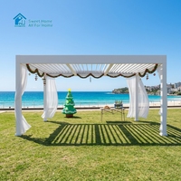 Pergola motorisée en aluminium écologique Sweet Home, résistante au vent, avec toit lamellaire rétractable et étanchéité intégrée pour jardin