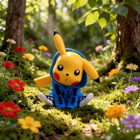 Figura de PVC estilo sudadera con capucha de monstruo amarillo adorable al por mayor, juguete modelo para regalo de cumpleaños para niños, decoración de escritorio en casa, adorno coleccionable