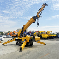 Grue araignée sur chenilles multi-tonnes à commande sans fil, dispositif de levage hydraulique pour l'entretien industriel