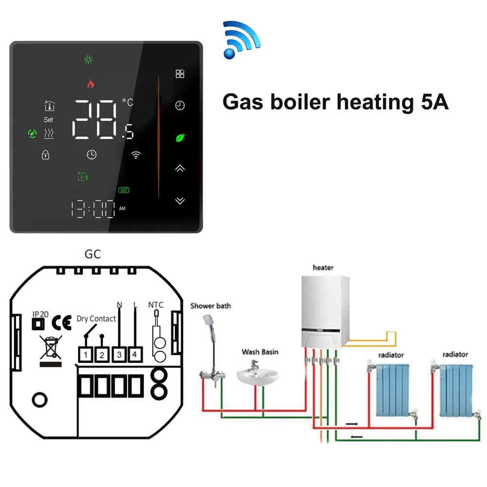 Chauffage à gaz 5A - WIFI Noir