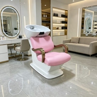 Fauteuil de lavage populaire pour salon de coiffure – Meilleur rapport qualité-prix et mobilier de salon très demandé – Fauteuil de lavage classique rose en gros