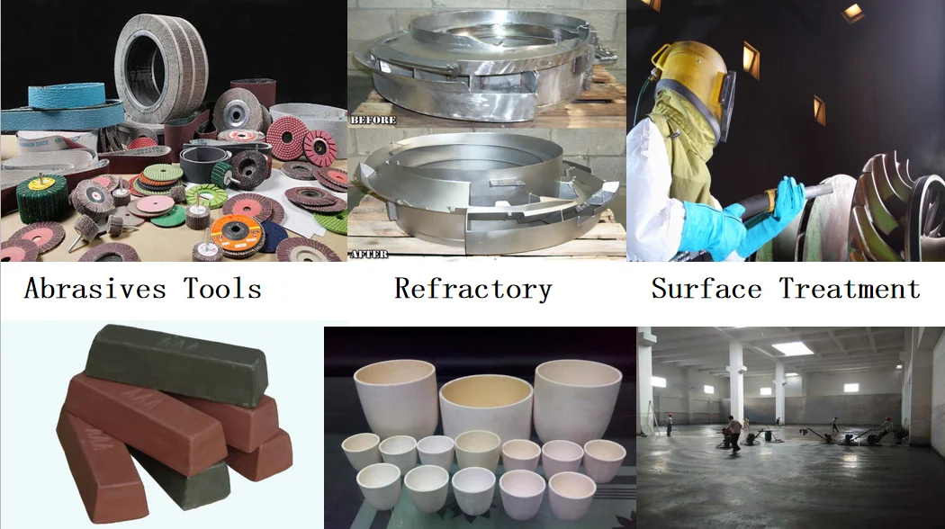 La preparación de metal para limpieza de superficies utiliza alúmina fundida blanca F60 F80 F100  -2-