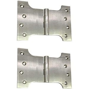 Charnière en laiton Coshik Exports 155 mm x 100 mm, finition nickel satiné, design traditionnel, angle d'ouverture 180°, installation facile pour porte - Product Image 1