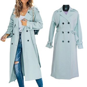 Nueva Gabardina Cortavientos Elegante para Mujer de Primavera y Otoño con Forro y Cinturón, Abrigo Largo de Moda para Dama - Product Image 2