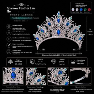 Couronne <span class=keywords><strong>de</strong></span> mariée <span class=keywords><strong>de</strong></span> luxe en cristal vert, diadème vintage en strass doré, accessoires <span class=keywords><strong>de</strong></span> cheveux pour concours <span class=keywords><strong>de</strong></span> beauté, diadème <span class=keywords><strong>de</strong></span> <span class=keywords><strong>reine</strong></span> pour mariée et fête - Product Image 3