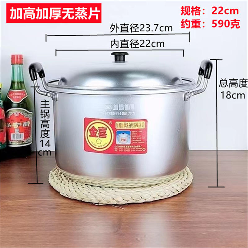 สูงขึ้น 22 ซม. และหนาขึ้น (สำหรับ 2-3 คน) ไม่มีตะแกรงนึ่ง