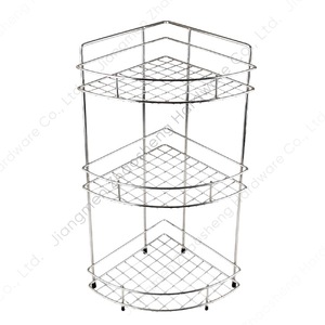 Estante de esquina de acero inoxidable para montar en la pared, de 3 niveles, triangular, para almacenamiento en el baño, para inodoro, sala de estar - Product Image 5