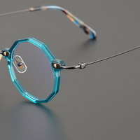 Monture de lunettes optiques en titane et acétate pour hommes, nouvelle collection 2026, style rétro vintage, polygone, pour myopie, femmes