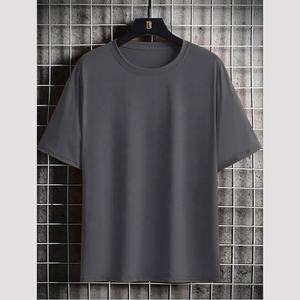 Usine personnalisé à manches courtes tricoté T-Shirt surdimensionné plaine T-Shirts impression numérique hommes T-shirt en gros - Product Image 3