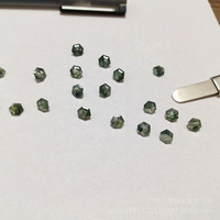 Pierre naturelle d'agate mousse Feihuang, polie, style aquatique, hexagonale à facettes, pour montures de bijoux et bagues, vente directe de Chine