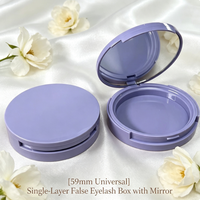 Boîte vide cosmétique 59 mm pour faux cils à une couche avec miroir, poudre compacte, illuminateur, blush et autres produits