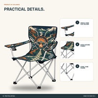 Chaise de voyage pliable avec porte-gobelet intégré et logo et motif personnalisés pour rallye annuel – Fournisseur direct usine