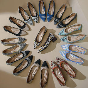 Produzione moda moda moda <span class=keywords><strong>tacco</strong></span> alto pump a punta in maglia traspirante 4cm <span class=keywords><strong>tacco</strong></span> <span class=keywords><strong>medio</strong></span> tacchi spessi donna abito da lavoro scarpe Casual - Product Image 5