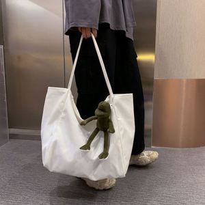 Large Capacity Simple Solid Color Grocery <b>Shopper</b> Tote <b>Canvas</b> <b>Bag</b> - Product Image 5