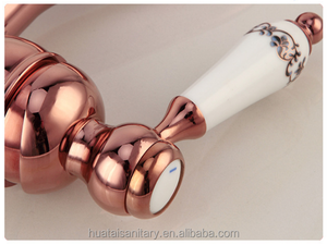 Torneira de agua de baño de lavado moderno para grifo alto, grifo mezclador de lavabo de oro rosa dorado - Product Image 3