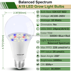 E26 E27 nhà máy đèn <span class=keywords><strong>10W</strong></span> Màu Đỏ màu xanh trắng 5000K quang phổ đầy đủ dẫn phát triển bóng đèn cho các nhà máy trong nhà - Product Image 2