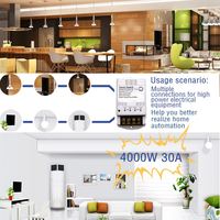 Interrupteur intelligent Tuya 220V 30A, module de relais à commande à distance sans fil, disjoncteurs, contrôleur RF433Mhz, compatible avec Alexa Google Home