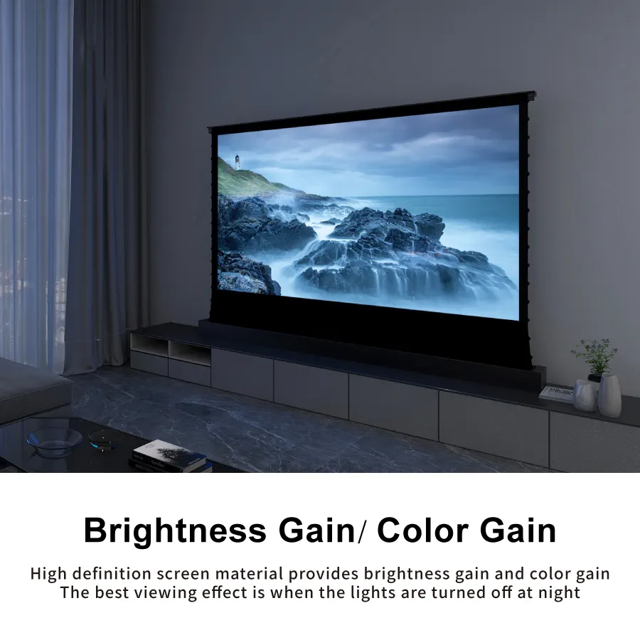 VIVIDSTORM 84-Inch, 16:9, S Motorized Tabtensied Màn Hình Sàn Với Cinema Màn Hình Trắng Vật Liệu 4K HD Movable Màn Hình Chiếu