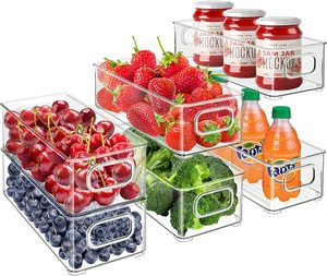 Juego <span class=keywords><strong>de</strong></span> contenedores <span class=keywords><strong>de</strong></span> <span class=keywords><strong>plástico</strong></span> para almacenamiento <span class=keywords><strong>de</strong></span> alimentos, organizador <span class=keywords><strong>de</strong></span> nevera, nevera, congelador y armario <span class=keywords><strong>de</strong></span> cocina, 6 unidades - Product Image 1