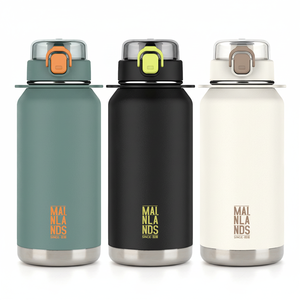 Flacon à vide portable en acier inoxydable de 1100ml avec dessin animé mignon personnalisé poignée de bouteille d'eau isolée à double paroi pour la randonnée et le voyage - Product Image 1