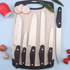 高级6件式木柄菜刀套装: 切割和优雅烹饪呈现的终极系列