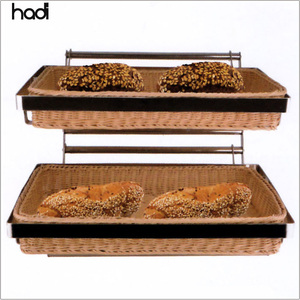 Wholesale Restaurant Supplies 2 Tier Rattan Wicker <strong>Bread</strong> <strong>Basket</strong> Buffet Food Display Stand <strong>Bread</strong> <strong>Basket</strong> for Sale - Product Image 2