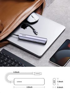 UGREEN อะแดปเตอร์ฮับ USB C 5 in 1 รองรับ 4K 30Hz แปลง USB C เป็น HDMI พร้อมพอร์ต USB 3.0 4 พอร์ต อะแดปเตอร์มัลติพอร์ต Type C ถ่ายโอนข้อมูลความเร็วสูง - Product Image 5