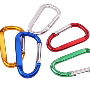 Portachiavi in alluminio con moschettone a forma di D personalizzato colorato per arrampicata su roccia con gancio a scatto con guinzaglio per campeggio ed escursionismo - Product Image 2