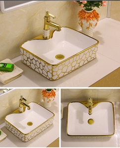 KD-09GBA-2 <span class=keywords><strong>Productos</strong></span> Modernos <span class=keywords><strong>para</strong></span> <span class=keywords><strong>Baño</strong></span>, Lavabo con Diseño de Burbujas Doradas, Precio en Bangladesh, Artículos Sanitarios de Cerámica, Lavabo Chapado en Oro - Product Image 2