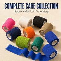 Bande de contention élastique cohésive sans latex 5cm*4.5m, non tissée, douce pour la peau, respirante, colorée, pour soins des plaies chez le chien, le chat et le cheval