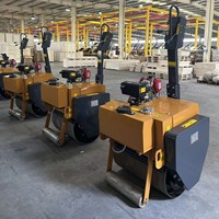 Rouleau compacteur vibrant autoporté pour asphalte et sol, capacité 500-550 kg, tambour en acier, direction assistée, livraison à domicile, certifié CE